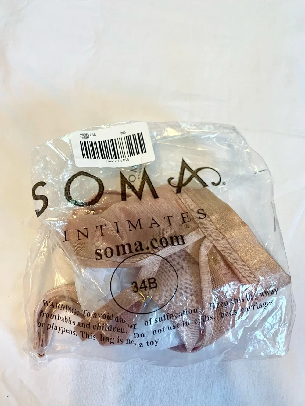 Soma Unbelievable Lift Bra. 34B  NWT